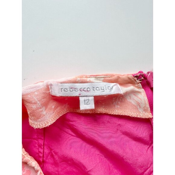 REBECCA TAYLOR Pink Floral Silk Chiffon Beaded Embroidered Pencil Skirt Size XXS - Picture 11 of 12